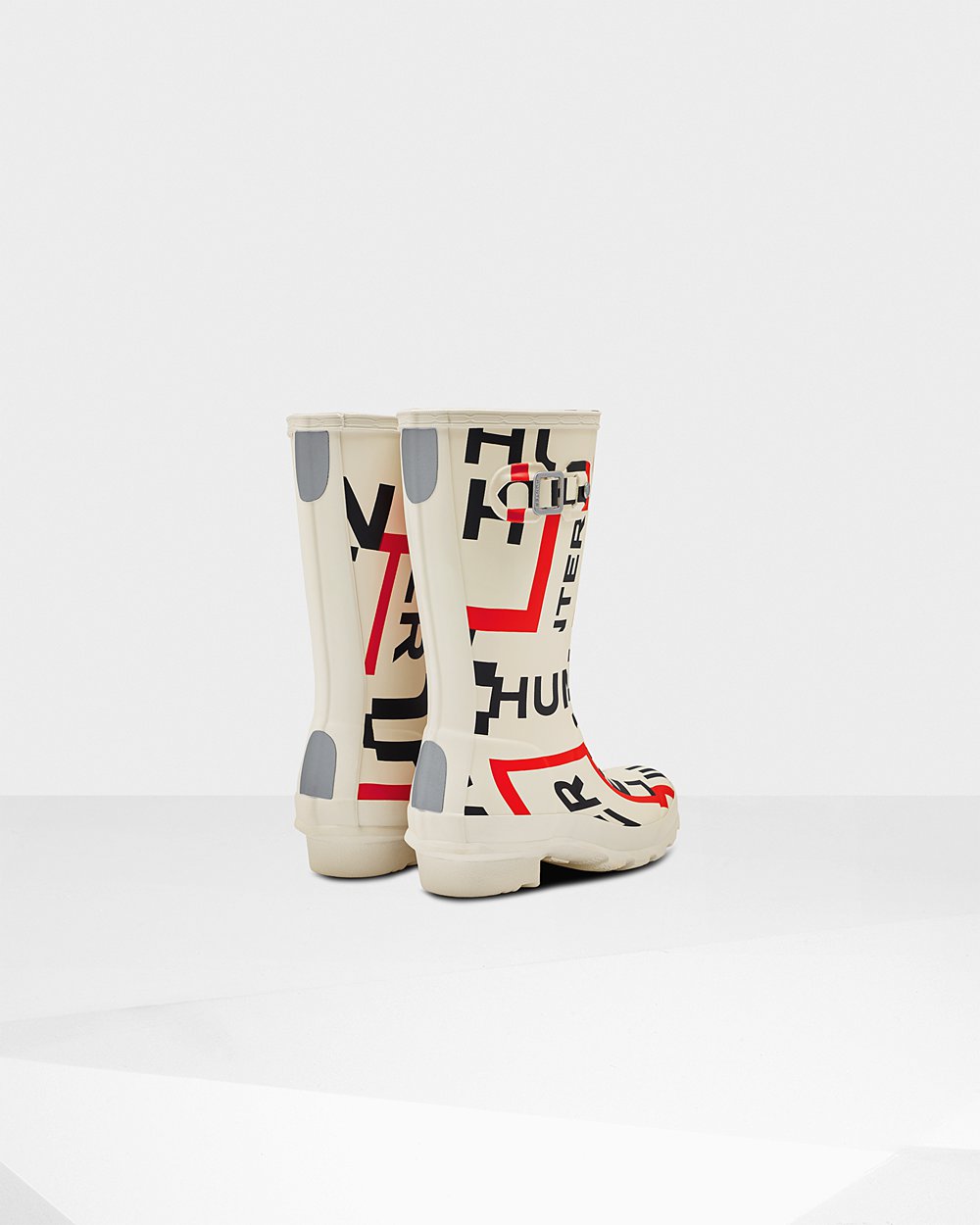 Kids Rain Boots - Hunter Original Big Exploded Logo (94XTVGZFC) - White